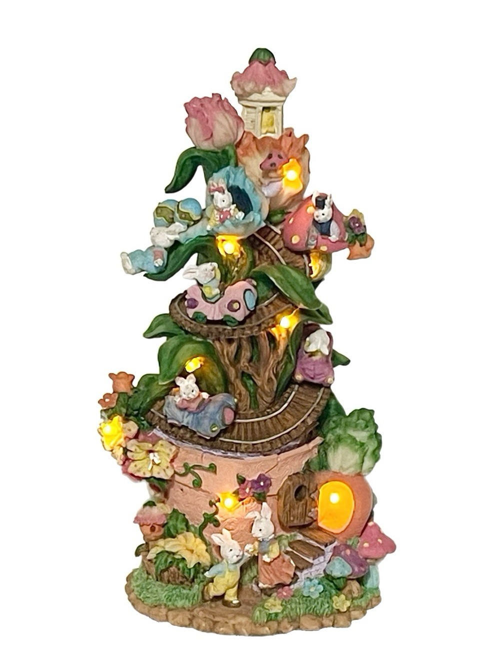 Vintage Whimsical Easter Bunny Treehouse